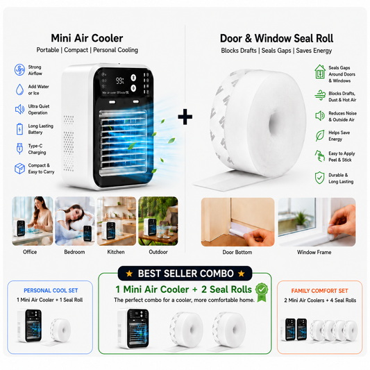 Climora CoolSeal™ Portable Air Cooler & Draft Seal Kit